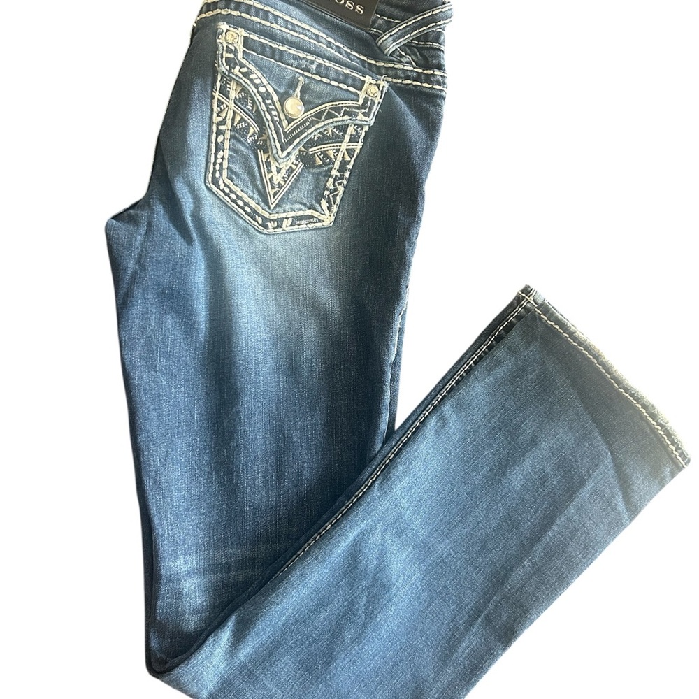 Vigoss Blue Boot Cut Jeans with Distinctive Stitching